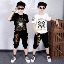 Short Sleeve Spring Summer Kids Clothes Suit Boys T-shirt+ Shorts Kids Teenage Top Sport Children's Hip Hop Street Kids Suit 2024 - buy cheap