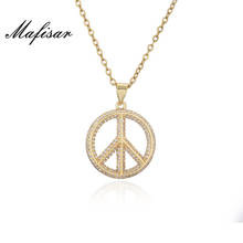 Mafisar New Fashion Gold Color Heart & Peace Pendant Necklace Luxury CZ Women Necklace Hot Sale Female Wedding Jewelry 2024 - buy cheap