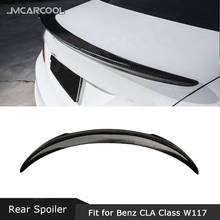 Fibra de carbono spoiler traseiro com linha vermelha para benz cla classe w117 cla180 cla200 cla250 2013-19 bota guarnição adesivo asas 2024 - compre barato