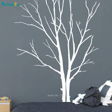 Большой зимний ствол дерева с веткой птиц на холодном ветре наклейки на стену изголовье декор художественные фрески YT5922 2024 - купить недорого
