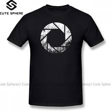 Portal T Shirt Aperture Laboratories Distressed T-Shirt 100 Cotton Male Tee Shirt Print Casual Short-Sleeve Plus size Tshirt 2024 - buy cheap