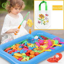 Children's Magnetic Fishing Parent-child interactive Toys Game Kids 2 Rod 10 3D Fish 1 Pool Water Baby Bath Toys Outdoor Toy 2024 - купить недорого