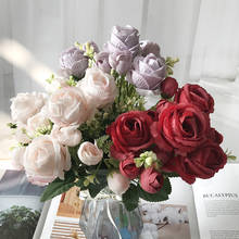 Pink Silk Peony Artificial Flowers Rose Wedding Home DIY Decor High Quality Big Bouquet Foam Accessories Craft White Fake Flower 2024 - buy cheap