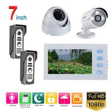 7 inch Wired Video Door Phone Record Doorbell Intercom System with  2CH  Wired HD 1080P Camera White Video Intercom System Kit 2024 - buy cheap