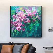 Muitas flores estão em flor abstrata pintura a óleo arte da parede decoração para casa imagem moderna pintura sobre tela 100% pintados à mão sem moldura 2024 - compre barato