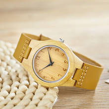 Reloj de madera natural de bambú para hombre y mujer, hecho a mano, relojes creativos de madera completa, reloj de cuarzo de moda, regalo de Navidad 2024 - compra barato