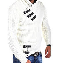 Winter Warm fashion style Sweater Men Vintage Tricot Pull Homme Casual Pullovers Male Outwear Slim Knitted Sweater Solid Jumper 2024 - buy cheap