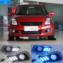 2PCS LED Daytime Running Light Turn Yellow Signal Relay Waterproof Car 12V LED DRL For Suzuki Swift 2013-2016 2024 - buy cheap