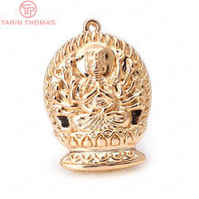 (31877)2PCS 29*20MM 24K Champagne Gold Color Plated Brass Buddha Charms Pendants Diy Jewelry Findings Accessories wholesale 2024 - buy cheap
