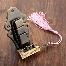 Candado antiguo chino de 95x52mm, pestillo de caja, conjunto de cierre de hebilla para gabinete Vintage, joyero de madera 2024 - compra barato
