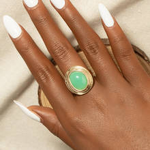Обручальные кольца для женщин в богемном стиле новые творческие Франция зеленый камень из золотистого металла кольцо из фошани Арабская индийский винтажные вечерние ювелирные изделия для невесты 2024 - купить недорого