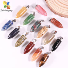 1pc Charms Natural Stone Pendant Bullet-Shaped Crystal Agates Necklace Wholesale Necklace Pendants 10x25mmm 2024 - buy cheap
