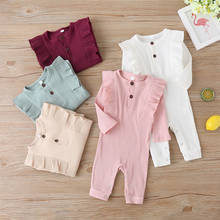 2022 New Baby Girl Rompers Spring And Autumn Newborn Boys Jumpsuit Solid Color Knitted Clothes For Kids Long Sleeve 0-24m Outfit 2024 - buy cheap