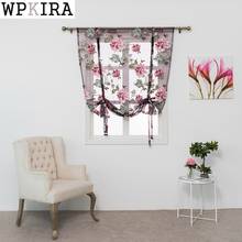 Kitchen short sheer burnout roman blinds curtains peony sheer panel tulle window treatment door curtains home decor 223&C 2024 - buy cheap