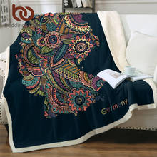BeddingOutlet-Manta de Sherpa con estampado de mapa de Alemania, manta de felpa suave Floral para cama, ropa de cama con Mandala, colcha fina Bohemia, 1 unidad 2024 - compra barato