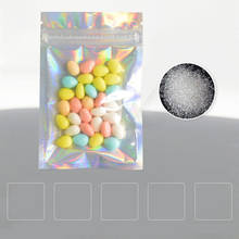 100pcs Flat Zip lock Bath Salt Cosmetic Bag One Side Clear Holographic Laser Mini Aluminum Foil Zip Lock Plastic Bags Thick 2024 - купить недорого