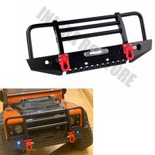 Eixo de para-choque frontal de metal com luz para 1:10 rc crawler, traxxas axial scx10 90046 90047 2024 - compre barato