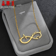 Auxauxme-collar infinito de acero inoxidable con nombre personalizado, colgante de oro para pareja, collares de amor, joyería para niña 2024 - compra barato