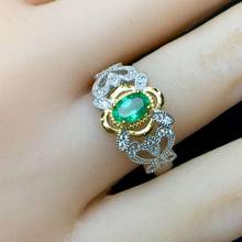 Free shipping Natural emerald ring 925 sterling silver  Fine jewelry For men or women 2024 - buy cheap