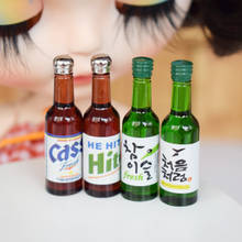 4 Bottles 1:6 Scale Dollhouse Miniature Beer Korea Soju Model Pretend Play Doll Food Drinks Toy Accessories 2024 - buy cheap
