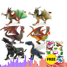 Dragón occidental de tres cabezas, modelo de dinosaurio de dragón, el mejor regalo de cumpleaños de Navidad para niños, figura de juguete coleccionable 2024 - compra barato