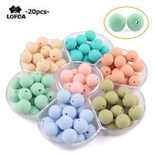 LOFCA 20pcs/lot silicone leather look beads 15mm Silicone Leatherette look beads Baby Teething Beads DIY Chewable Teething 2024 - buy cheap