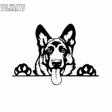 Volkrays Funny Car Sticker Modern Art Animal German Shepherd Dog Accessories Reflective Vinyl Decal Black/Silver,10cm*15cm 2024 - buy cheap