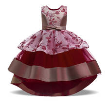 2021 Formal Kids Birthday Dress For Girl Children Costume Party Cake Dress Elegant Bow Princess Dresses Vestido Girls Clothing 2024 - купить недорого