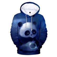 Толстовка Мужская/женская с капюшоном, популярный пуловер с 3D рисунком панды, повседневный свитшот, Свитшот 2024 - купить недорого