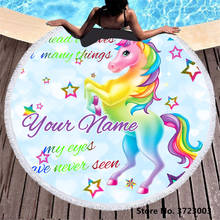 Cartoon Flower Unicorn 3D Printed Beach Towel for Adults Microfiber Chinese Style Summer Towel With Tassels Blanket Mat