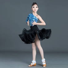 Children Latin dance costumes Girls professional competition costumes Children fluffy Latin dance skirts 2024 - buy cheap