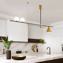 Nordic Home Living Room Led Pendant Lamps Restaurant Dining Room  Home Bedroom Gold/black Led Minimalist Metal Line Hanging Lamp 2024 - buy cheap