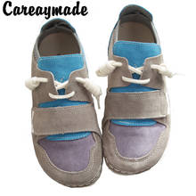 Careaymade-zapatos hechos a mano de piel de vaca para mujer, Calzado cómodo e informal, nuevo estilo, estilo de cabeza de piel de vaca 2024 - compra barato
