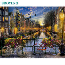 SDOYUNO 60x75cm DIY Oil Painting By Numbers on canvas Love in Amsterdam Digital Coloring By Numbers Frameless Home Decor 2024 - buy cheap