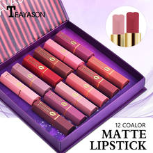 Lápiz labial mate Teayason, 12 colores, lápiz labial en forma de corazón con caja de regalo de maquillaje, resistente al agua, lápiz labial desnudo batom de larga duración 2024 - compra barato