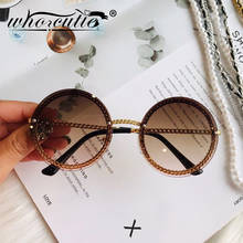 Gafas de sol redondas sin montura para mujer, anteojos de sol femeninos sin cadena, de diseño de marca de lujo, Retro, 2019 2024 - compra barato