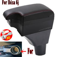 Descanso de braço para ibiza 6j, caixa de armazenamento, com entrada usb 2024 - compre barato