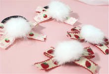 Chiritmas red Girl pom pom Bowknot Hair clip Lolita  Kawaii Hair Pin Headwear Cosplay Side clip B969 2024 - buy cheap