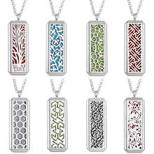 New Aromatherapy Necklace Rectangle Open Magnetic Stainless Steel Aromatherapy Essential Oil Diffuser Necklace Perfume Jewelry 2024 - buy cheap