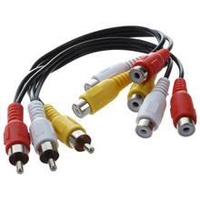 New 3 RCA Male Jack to 6 RCA Female Plug Splitter o Video AV Adapter Cable 2024 - buy cheap