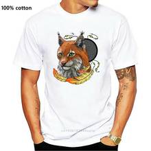 Camiseta de lince indio para hombre, Camisa de algodón de talla grande, 4XL, 5XL, 6XL 2024 - compra barato