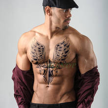Водостойкая Временная тату-наклейка с крыльями ангела, татуировка на всю заднюю часть, большие тату, флэш-тату, поддельные татуировки для мужчин и девочек 2024 - купить недорого