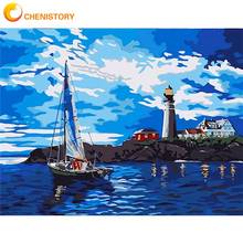 CHENISTORY-pintura por números de paisaje oceánico para adultos, cuadro sobre lienzo de 40x50cm, pintado a mano, decoración de pared del hogar 2024 - compra barato