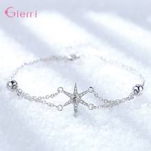 Elegant Women Fashion Jewelry New Arrivals Genuine 925 Sterling Silver Charm Bracelet For Women Sparkling Crystal Charm Bracelet 2024 - buy cheap