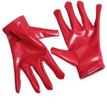 Wetlook-guantes de cuero de PU con purpurina de PVC, talla grande, guante corto brillante, Punk, Hip-pop, Jazz, para Club, disfraces, Cosplay 2024 - compra barato