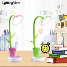 Kids Lamp LED Desk Lamp Touch Control Dimming Light Flexible USB Rechargeable Studying lamps with Pencil Holder Sun Flower 2024 - buy cheap