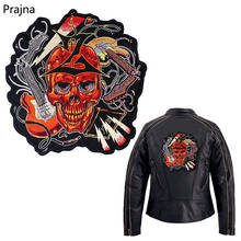 Remendo de ferro bordado da motocicleta em remendos grande crânio do punk remendo emblemas grandes remendos do motociclista para vestuário jaqueta diy acessórios 2024 - compre barato