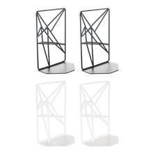 1 Pair Metal Iron Bookends Reading Book Support Desktop Office Document Magazine Organizer Stand Shelf Holder 2024 - buy cheap