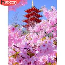 HUACAN 5D Diamond Painting Summer Landscape Embroidery Cherry Blossoms Cross Stitch Rhinestones Picture Home Art 2024 - buy cheap