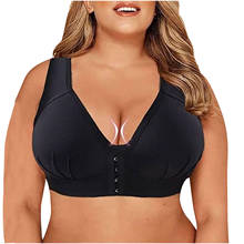 Sutiã feminino de cor sólida, roupa íntima de um peça fechamento frontal, roupa íntima, roupa íntima para mulheres plus size 4xl 2024 - compre barato